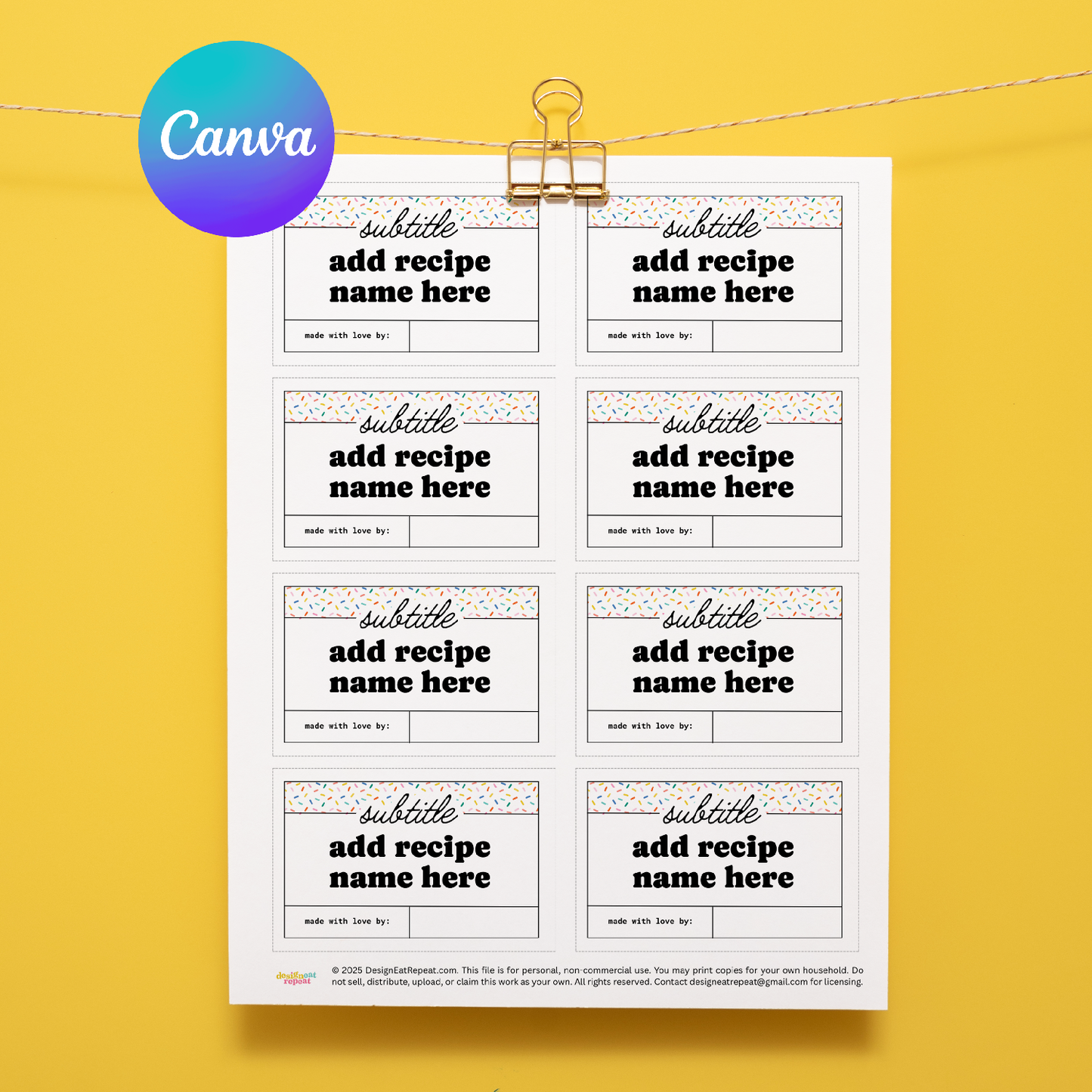 Bake Sale Tags (Editable Canva Template)