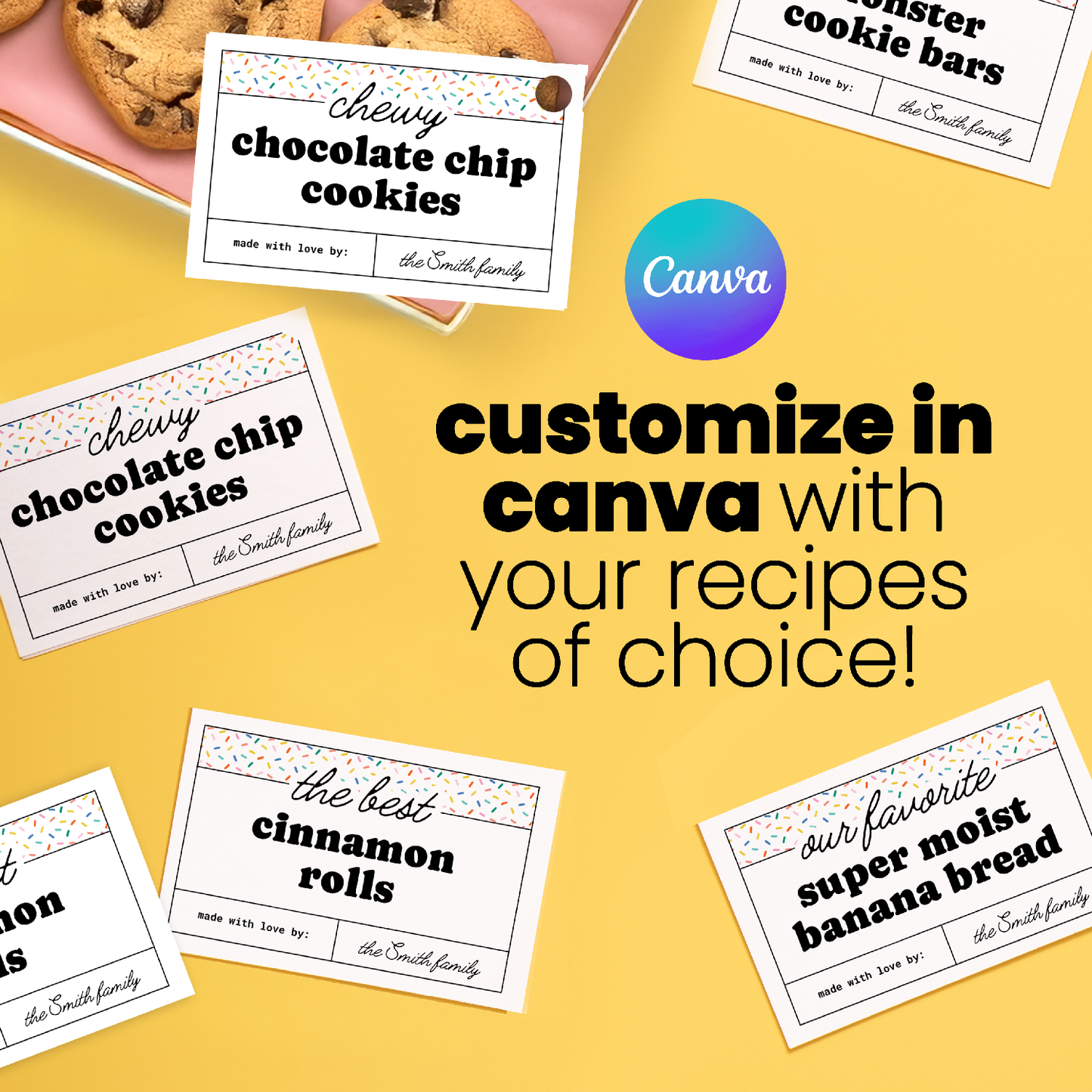 Bake Sale Tags (Editable Canva Template)