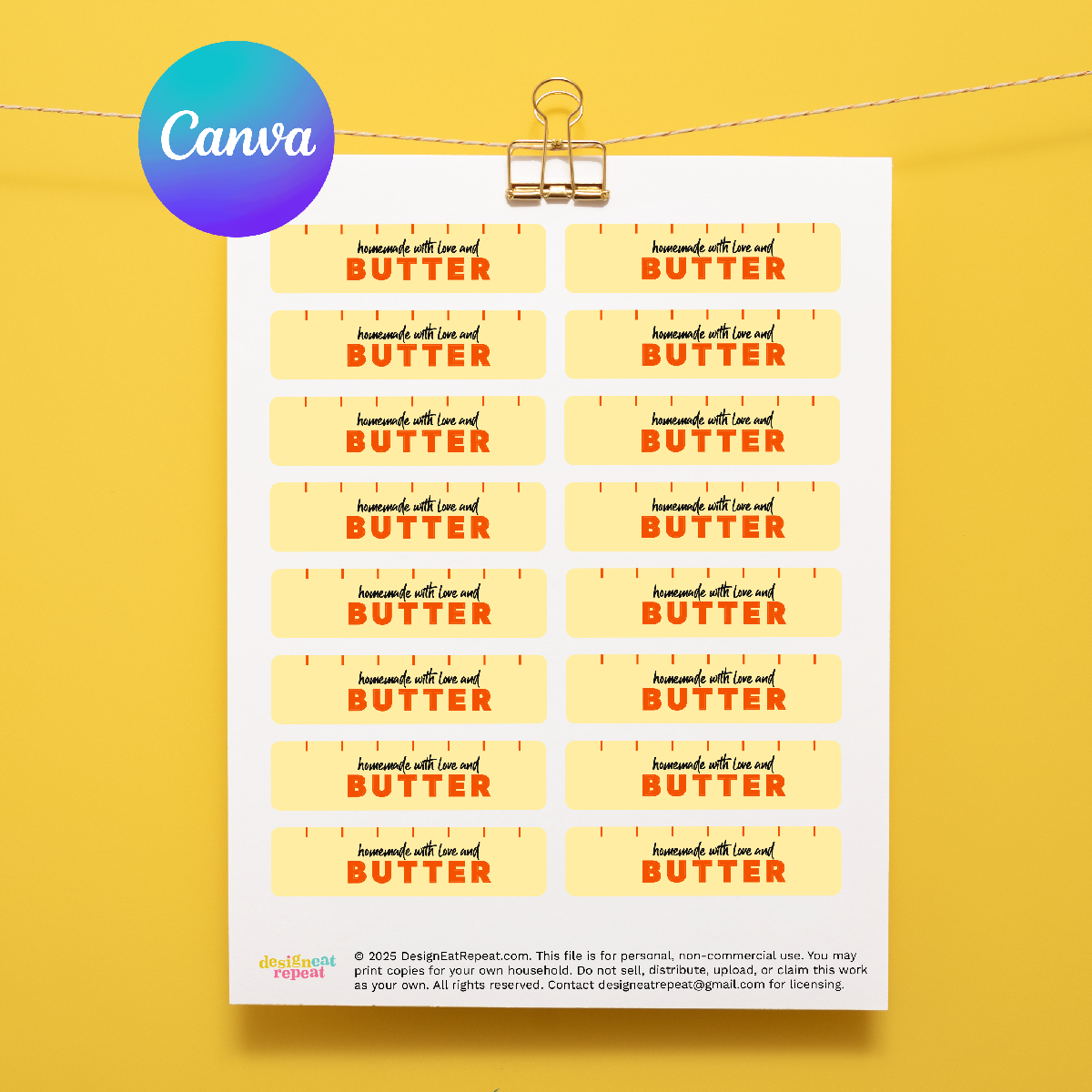Butter Stick Treat Tags (Digital Download)