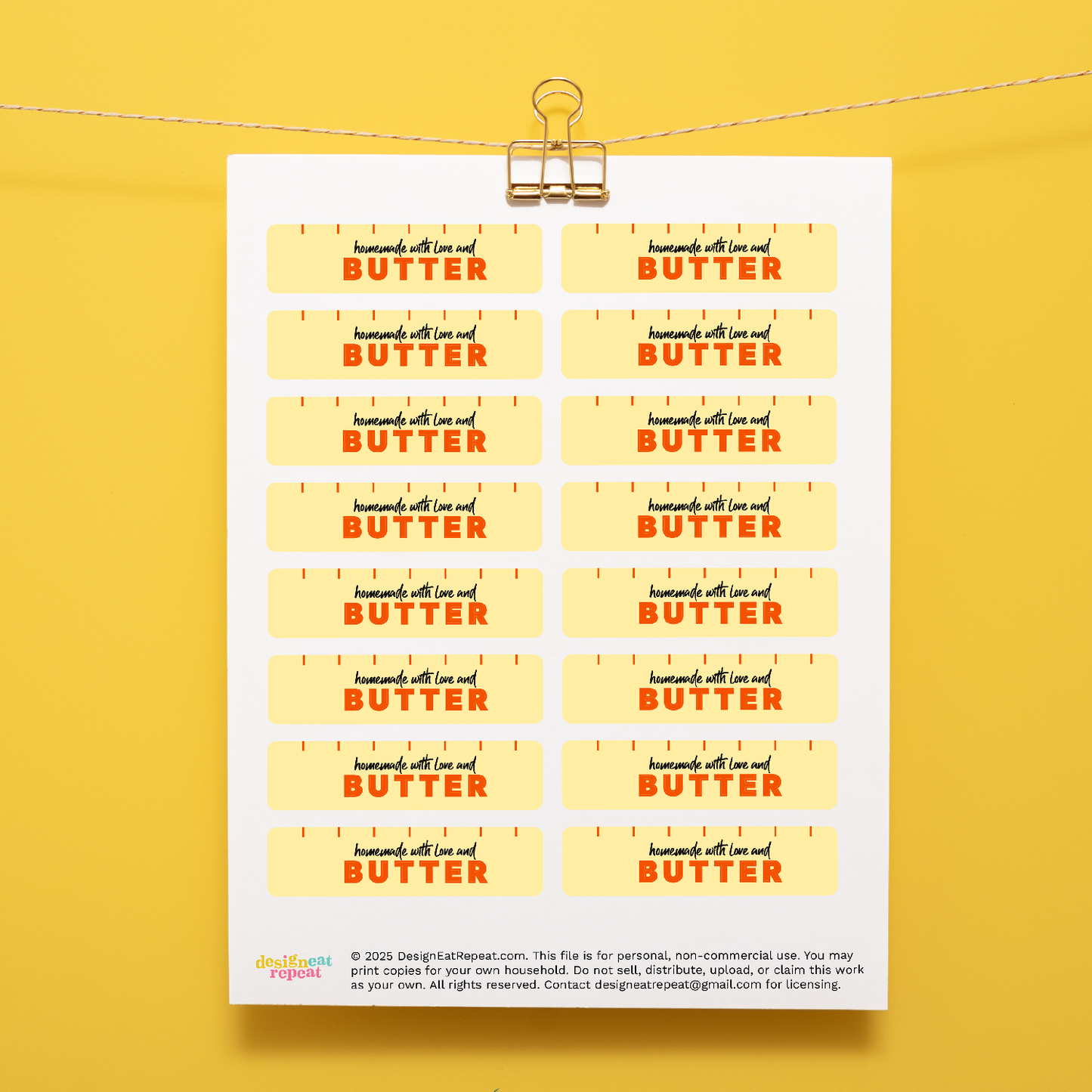 Butter Stick Treat Tags (Digital Download)